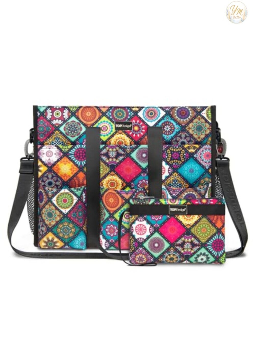 Utility Water Resistant Tote Bag 22 Pockets Zipper Closure Set of 2